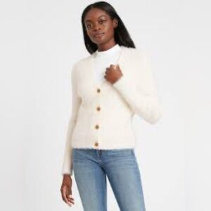 Banana Republic Fuzzy Cropped Cardigan Sweater XS